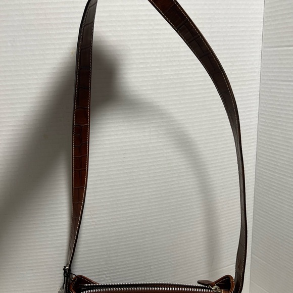 NEW Dooney & Bourke Bayou Top Zip Shoulder Bag croc pattern leather - Picture 4 of 14